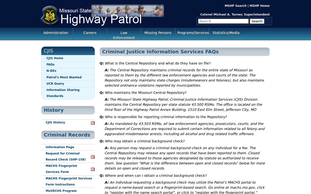 Missouri warrant system information